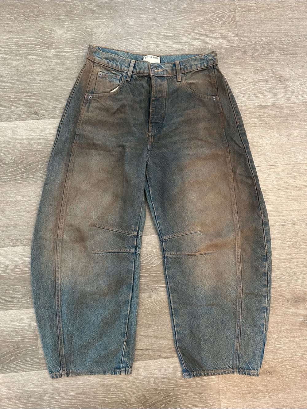We The Free Washed Blue Balloon Jeans